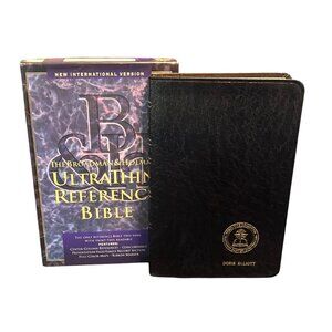 Vtg Broadman & Holman Ultrathin Reference Bible NIV Black Leather Gold-Edged Pag